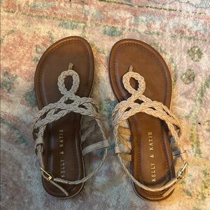 Kelly & Katie Tan Woven Strap Sandals